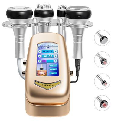 Máquina de cavitación ultrasónica por radiofrecuencia 4 en 1 de 40 K (oro rosa), dispositivo para esculpir rostro, brazos, cintura, abdomen y piernas.
