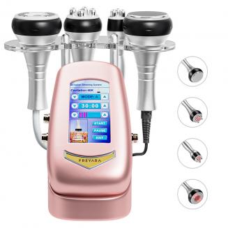 4in1 40K Abnehmen Maschine Vakuum Radiofrequenz Ultraschall Kavitationsgerät(Rosa), Fettverbrennung, Anti Cellulite Schönheitsmaschine zur Körperformung mit Gesicht, Arm, Taille, Bauch, Bein