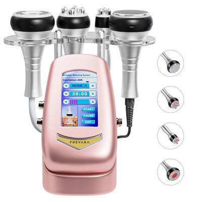 Appareil de cavitation ultrasonique sous vide à radiofréquence 40K 4 en 1 (rose), appareil de remodelage corporel pour le visage, les bras, la taille, le ventre et les jambes.