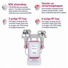4in 1 80K Radiofrequentie-, Vacuüm- en Ultrasoon Cavitatieapparaat – Afslank- en Lichaamscontouringapparaat voor Gezicht, Armen, Taille, Buik en Benen