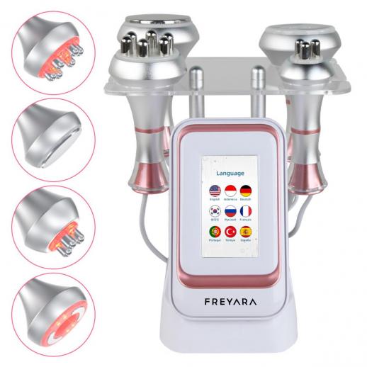 4in1 80Khz Radio-frequency Vacuum Ultrasonic Cavitation Machine, Body Slimming Sculpting Device for Face, Arm, Waist, Belly, Leg