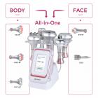 Machine de lipocavitation 5-en-1 RF 80 kHz avec aspiration – Cavitation ultrasonique minceur pour visage, bras, taille, ventre et jambes