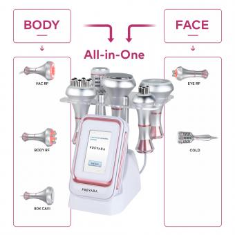 5in1 80KHz Ultraschall Kavitation Radiofrequenz Gerät – Vakuum RF Body Slimming Gerät zur Körperformung für Bauch, Taille, Beine, Arme & Gesicht
