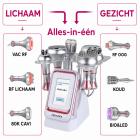 6in 1 80K Radiofrequentie-, Vacuüm- en Ultrasoon Cavitatieapparaat – Afslank- en Lichaamscontouringapparaat voor Gezicht, Armen, Taille, Buik en Benen