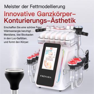 FREYARA 13in1 Multifunktionales 80kHz Radiofrequenz- & Ultraschall-Kavitationsgerät – Body Slimming Gerät zur Fettreduktion & Körperformung für Gesicht, Arme, Bauch, Taille & Beine