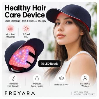 FREYARA Light Therapy Cap for Hair Growth, 70 LED Lamps, Massage your scalp, Red & Blue Light Therapy, Hair Regrowth System for Men & Women
