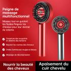 Peigne de massage du cuir chevelu avec IPX7 étanche, Red Light Therapy Brosse de Massage du Cuir Chevelu pour Détente du Cuir Chevelu Soins Capillaires Spa