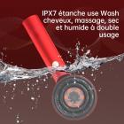 Hoofdhuidmassageborstel met rood blauw en Infrarood licht, multifunctionele hoofdhuidmassageborstel met olie-applicator, IPX7 Waterdicht