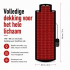 FREYARA Grote 190 × 80 cm Roodlichttherapie Mat met 1300 LEDs – 660nm + 850nm Rood- en Infraroodlichttherapie voor Lichaam, Rug, Taille, Schouders, Knieën en Gewrichten, Pijnverlichting en Verbeterde Slaap