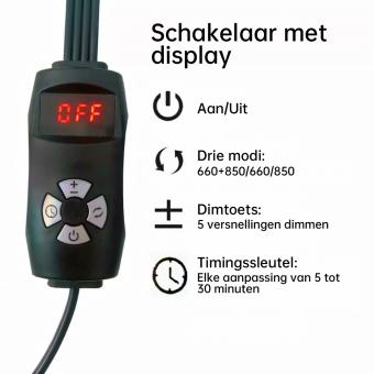 Rode Licht Therapie Lamp, 4 koppen rood licht infraroodlamp, 660nm & 850nm Roodlichtlamp met standaard voor gezicht, hals en rug