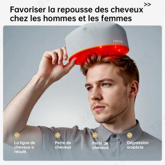 120 LED Casquette de Luminothérapie Capillaire, Approuvé FDA, Lumiere Rouge Therapie Casquette Laser de Repousse Capillaire, Stimule Croissance Cheveux