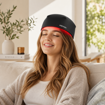 Gorro de fototerapia con 120 LED, una solución certificada por la FDA que le ayudará a conseguir un cabello más grueso y sano.Modelo con cable.