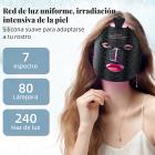 Máscara facial de silicona con terapia de luz LED de 7 colores, diseño inalámbrico, 80 cuentas LED, 240 chips.