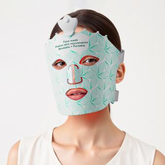 7-Farbige LED-Lichttherapie Gesichtsmaske, Kabelloses Design, 80 LED-Perlen, 240 Chips – Anti-Aging, Aknebehandlung, Straffung und Hautpflege für Glattere Haut