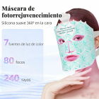 Máscara de silicona para terapia con luz LED multicolor Diseño inalámbrico, 80 cuentas LED, 240 chips.