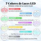 Máscara de silicona para terapia con luz LED multicolor Diseño inalámbrico, 80 cuentas LED, 240 chips.