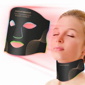 FREYARA 7-Kleuren LED-Lichttherapie Siliconenmasker voor Gezicht en Hals – 103 LED-Lampjes met 309 Chips