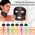 Máscara de silicona con terapia de luz LED de 7 colores para rostro y cuello, 103 cuentas LED, 309 chips.