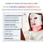 Máscara facial y cervical de silicona con LED de 7 colores, con 103 cuentas LED y 309 chips LED.