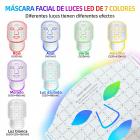 Máscara facial y cervical de silicona con LED de 7 colores, con 103 cuentas LED y 309 chips LED.