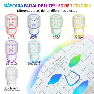 FREYARA Máscara Facial y Cervical LED de Silicona con 7 Colores | Dispositivo Profesional para el Rejuvenecimiento y Cuidado de la Piel