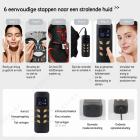Uitgebreide anti-agingbehandeling: 4-kleuren LED-lichttherapie siliconenmasker voor versteviging en verheldering van gezicht en hals, 480 LED-parels