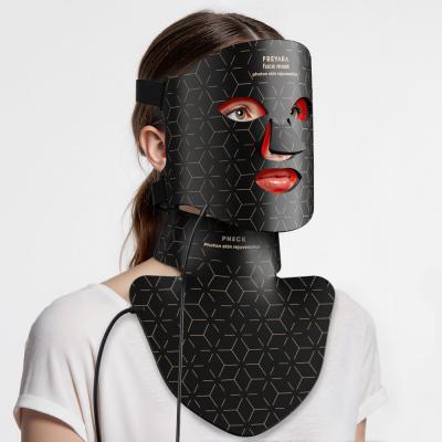 480 perles LED Masque en silicone de luminothérapie LED 4 couleurs , LED Visage pour raffermir et éclaircir le visage et le cou, Traitement anti-âge