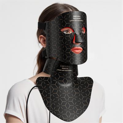 480 perles LED Masque en silicone de luminothérapie LED 4 couleurs , LED Visage pour raffermir et éclaircir le visage et le cou, Traitement anti-âge