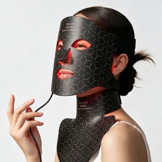 Comprehensive Anti-Aging Treatment:4-Color LED Light Therapy Silicone Mask for Face and Neck Firming and Brightening, 480 LED Beads