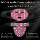 Comprehensive Anti-Aging Treatment:4-Color LED Light Therapy Silicone Mask for Face and Neck Firming and Brightening, 480 LED Beads