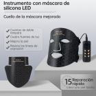 Tratamiento antienvejecimiento integral: máscara de silicona con terapia LED de cuatro colores. Reafirma y levanta la piel del rostro y el cuello, a la vez que ilumina la tez. Cuenta con 480 perlas LED.
