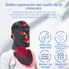 Tratamiento antienvejecimiento integral: máscara de silicona con terapia LED de cuatro colores. Reafirma y levanta la piel del rostro y el cuello, a la vez que ilumina la tez. Cuenta con 480 perlas LED.