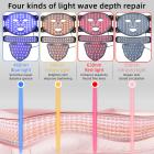 Comprehensive Anti-Aging Treatment:4-Color LED Light Therapy Silicone Mask for Face and Neck Firming and Brightening, 480 LED Beads