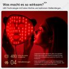 4-Farbige LED-Lichttherapie Silikonmaske für Gesicht und Hals – Vollständige Anti-Aging-Behandlung zur Straffung und Aufhellung mit 480 LED-Lichtern