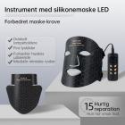 4-farvet LED lysterapimaske i silikone til ansigt og hals – anti-aging, opstrammende & lysnende behandling, 480 LED-lys · 1 års garanti · 30 dages returret
