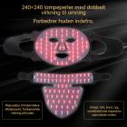4-farvet LED lysterapimaske i silikone til ansigt og hals – anti-aging, opstrammende & lysnende behandling, 480 LED-lys · 1 års garanti · 30 dages returret