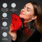 480 perles LED Masque en silicone de luminothérapie LED 4 couleurs , LED Visage pour raffermir et éclaircir le visage et le cou, Traitement anti-âge