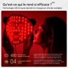 480 perles LED Masque en silicone de luminothérapie LED 4 couleurs , LED Visage pour raffermir et éclaircir le visage et le cou, Traitement anti-âge