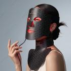 480 perles LED Masque en silicone de luminothérapie LED 4 couleurs , LED Visage pour raffermir et éclaircir le visage et le cou, Traitement anti-âge