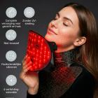 Uitgebreide anti-agingbehandeling: 4-kleuren LED-lichttherapie siliconenmasker voor versteviging en verheldering van gezicht en hals, 480 LED-parels