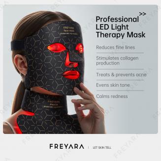 Comprehensive Anti-Aging Treatment:4-Color LED Light Therapy Silicone Mask for Face and Neck Firming and Brightening, 480 LED Beads