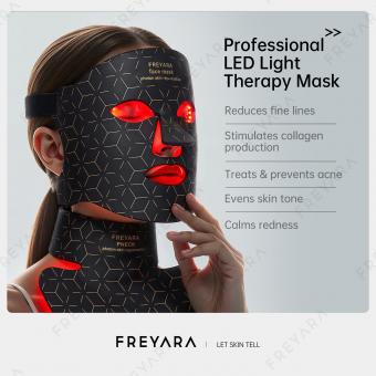 Comprehensive Anti-Aging Treatment:4-Color LED Light Therapy Silicone Mask for Face and Neck Firming and Brightening, 480 LED Beads