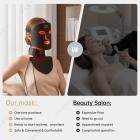 Comprehensive Anti-Aging Treatment:4-Color LED Light Therapy Silicone Mask for Face and Neck Firming and Brightening, 480 LED Beads