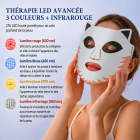 Masque LED Visage, le masque ultime en silicone avec luminothérapie LED 4 couleurs et refroidissement par glace, 276 perles LED LED Masque