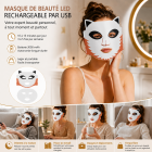 Masque LED Visage, le masque ultime en silicone avec luminothérapie LED 4 couleurs et refroidissement par glace, 276 perles LED LED Masque