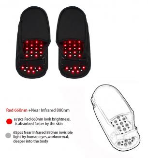 (Deux)132 LED Chaussons de luminothérapie rouges et infrarouges, Thérapie par La Lumière Rouge pour Les Pieds, 660nm & 850nm, pour Soulager La Douleur du Pied