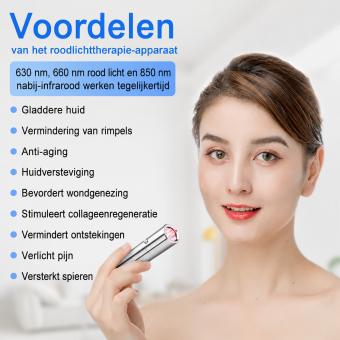5LED Rood- & Blauwlichttherapieapparaat met Infraroodpuls – 5 Golflengten voor Pijnverlichting van Gewrichten en Spieren, Compact & Effectief Ontwerp, Roestvrij Staal