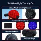 258 LED rød og blå lysterapihætte, hårgenvækstanordning til mænd og kvinder, trådløst design