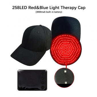 258-LED Red & Blue Light Therapy Cap + 4-Color LED Light Therapy Silicone Mask Bundle – Hair Revival & Skin Rejuvenation Set