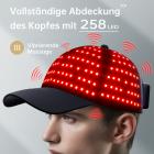 258 LED Rot- und Blaulicht-Therapie-Kappe, Haarwiederherstellungsgerät für Männer und Frauen, Kabelloses Design